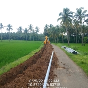 Laying of 110mm 8kg pipe 