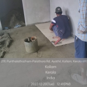 Admin building: Laying of floor tiles started