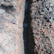 Trench for uPVC pipelaying 