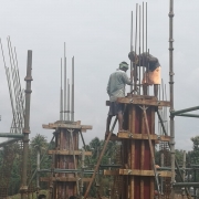 Column concreting in chemical house