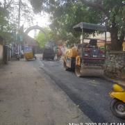 road restoration work - 40mm chipping carpet surface near Kudappanakunnu-Krishna nagar road