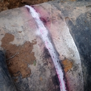 1218mm MS pipe butt weld dye penetration test