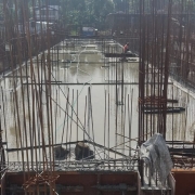 Slab curing in filter house.