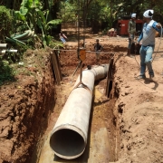 pipe laying work at Manichithode