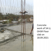 Floor concrete work of 54 LL OHSR at Manichithodu