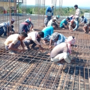 Kozhinjampara plant Filter house first floor slab reinforcement work is in progress