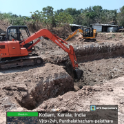 Earthwork excavation for detention pond