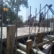concrete works at the side wall of the filter house 