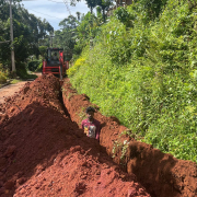 Pipe laying on progress