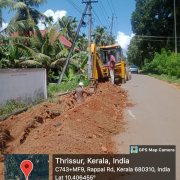 (487) 90mm HDPE pipe laying @ THOTTIPAL Kurumali PWD road (opposite side)