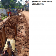 21.09.2021 - Laying work of 914 mm dia MS pipe nera Crown bakery - Lekshminada Thankassery road