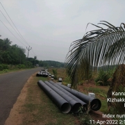 350mm DI  pipe stacked 