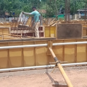 Shuttering work for plinth beam in chemical house.