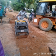 road compaction works