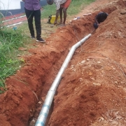 100mm GI pipe linking work