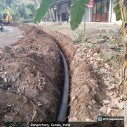 Distribution pipe laying