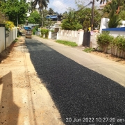 Road restoration work - 40mm chipping carpet surface - AKG Nagar-Krishna Nagar road