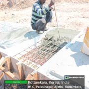 Concreting of precast rcc top slab of External drain from ch :95m