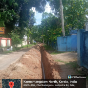 Chettikulangara(ward20) vadakethundam to Chettikulangara  near gurumala devi temple   road side : LHS Pipe :90mm PVC  No of pipes laid:29