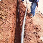 Pipe laying on progress