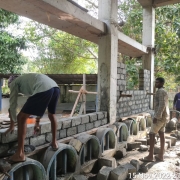 Cement solid brick masonry work