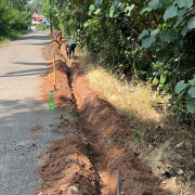 Laying 90mm pipe at chettikulangara ward 14