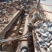Pipe laying works