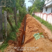 Laying of 90mm-6kg pipe 