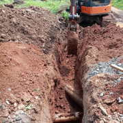 90mm pvc 6kg pipe laying work is in progress 