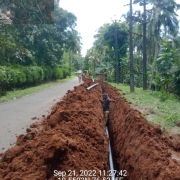 Laying of 90mm pvc