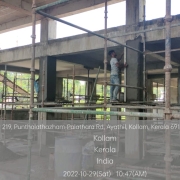 Filter house : plastering of columns in progress