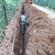 Pipe laying on progress