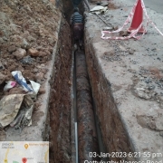Pipe laying works
