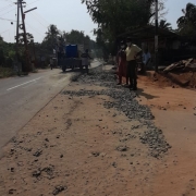 PWD road concrete work progress 