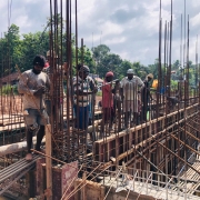 Pump house wall concreting