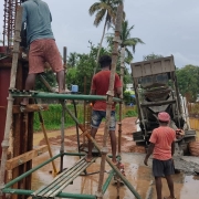 Column concreting in chemical house