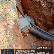 [694] 350mm DI pipe laying @ Thottippal - Mulangue pwd rd