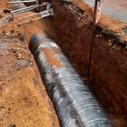 Laying of 1118mm MS pipe near Marygiri public school Kudappaakunnu