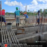 Bypass channel side wall part concreting