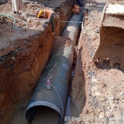 914mm MS pipe laying at Kusavarkal road, Nalanchira