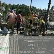 Concreting of side wall above V notch