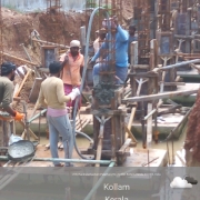 Pedestal columns for bypass channel concreting ongoing