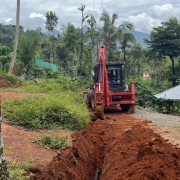 Pipe laying on progress