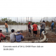 Floor concrete work of 54 LL OHSR at Manichithodu