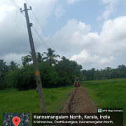 Chettikulangaraward (ward 18) kannamangalam north  near varambathamma workshop   Side : LHS Pipe :90mm PVC  No of pipes laid:6