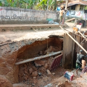 1118mm MS pipe laying location at Kudappanakunnu-Krishna Nagar road