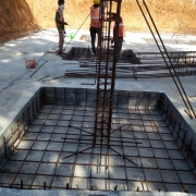 steel work for the bottom pillers of clear water sump.