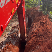 Pipe laying on progress