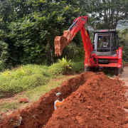 Pipe laying on progress