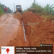 Gap filling work in progress at parakkada decent junction (ward 7) 